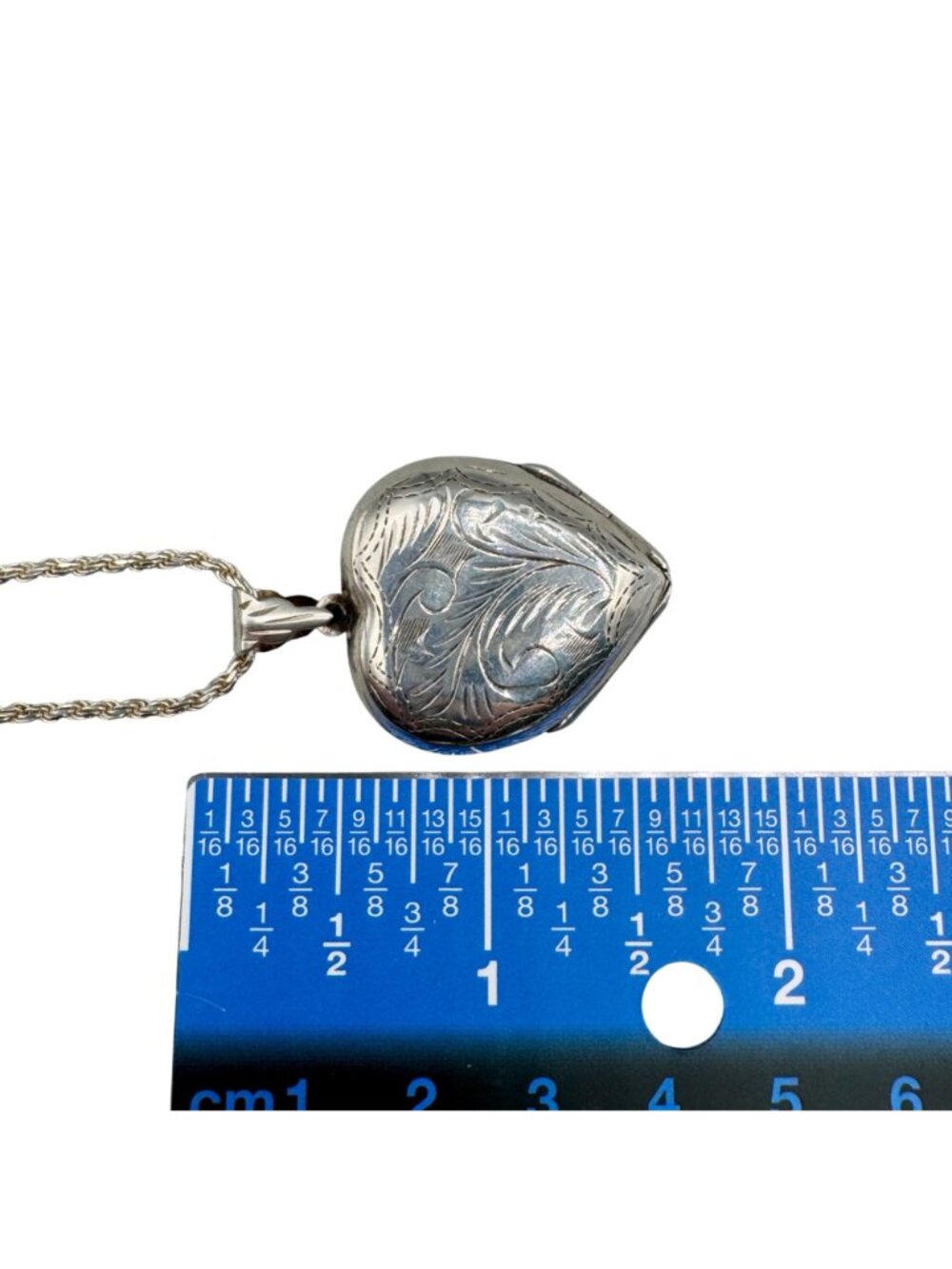 Sterling Silver Quad Heart Locket Engraved Multi Photo 18" Rope Chain 20g - Picture 7 of 9